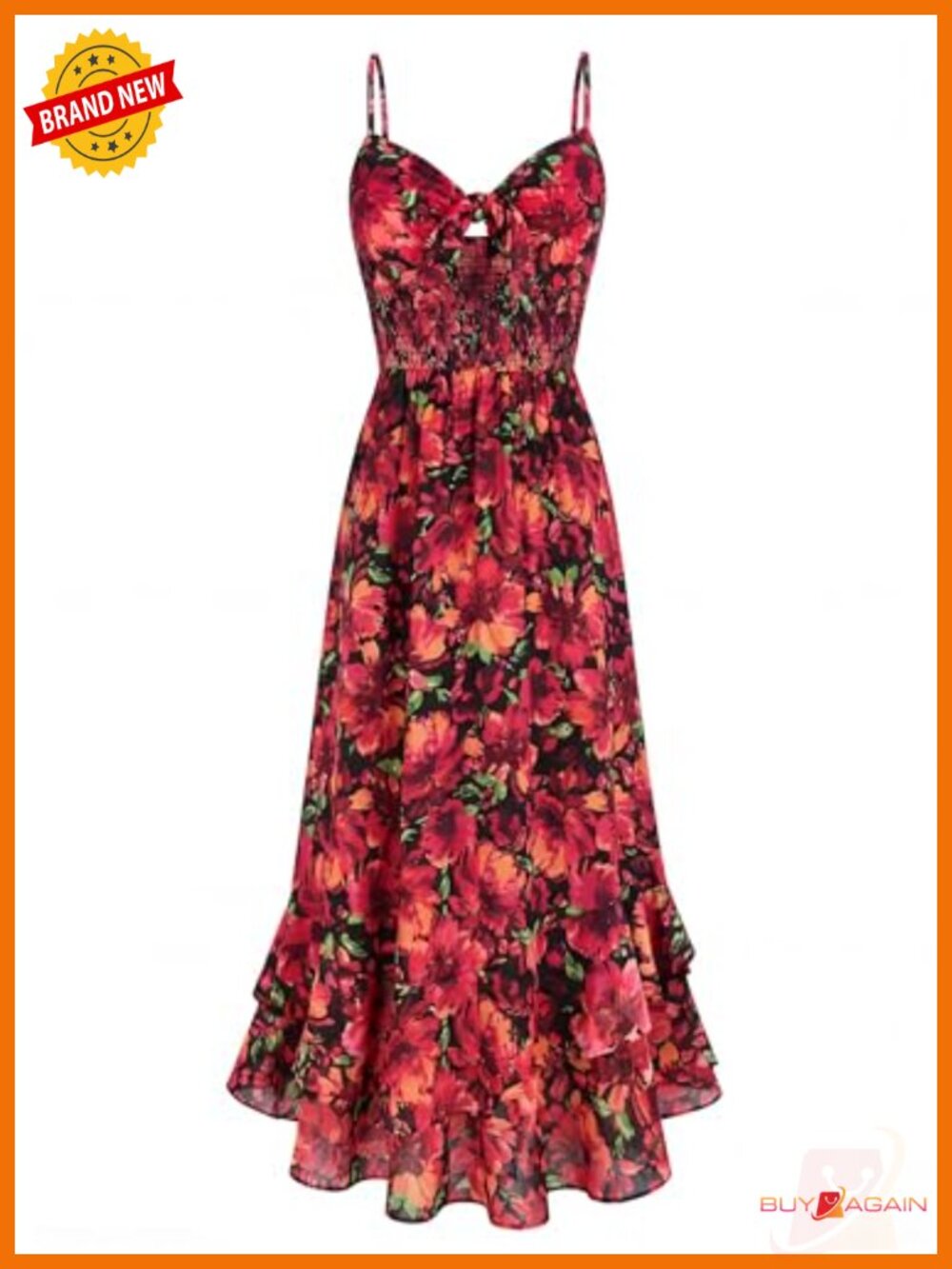 Floral Maxi Sundress with Pockets Adjustable Straps Smocked Back Summer Dress